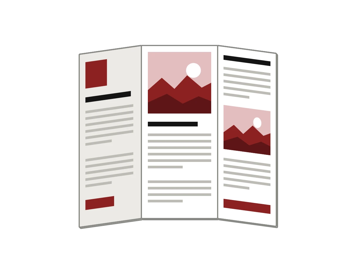 Folded printed brochures