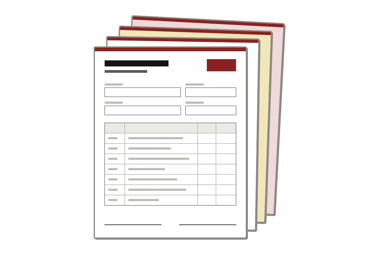 Carbonless business forms